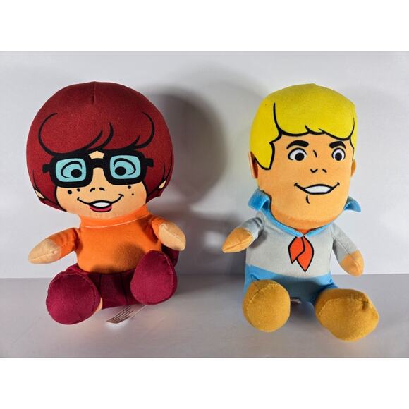 Warner Bros Scooby-Doo Fred & Velma Plush Set 7" 2022 Stuffed Toys - Picture 1 of 7